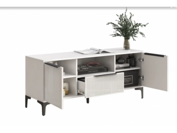 Тумба ТВ на 1350 Кимберли белый (Handis) в Верхней Салде - verhnyaya-salda.mebel-e96.ru