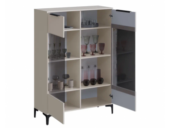 Шкаф со стеклом Кимберли кашемир (Handis) в Верхней Салде - verhnyaya-salda.mebel-e96.ru