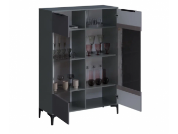 Шкаф со стеклом Кимберли графит (Handis) в Верхней Салде - verhnyaya-salda.mebel-e96.ru