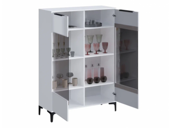 Шкаф со стеклом Кимберли белый (Handis) в Верхней Салде - verhnyaya-salda.mebel-e96.ru