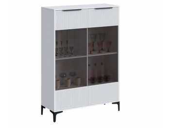 Шкаф со стеклом Кимберли белый (Handis) в Верхней Салде - verhnyaya-salda.mebel-e96.ru