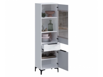 Пенал 550 мм со стеклом Кимберли белый (Handis) в Верхней Салде - verhnyaya-salda.mebel-e96.ru