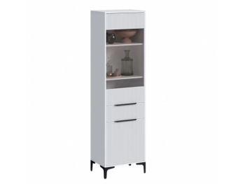 Пенал 550 мм со стеклом Кимберли белый (Handis) в Верхней Салде - verhnyaya-salda.mebel-e96.ru