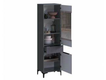 Пенал 550 мм со стеклом Кимберли графит (Handis) в Верхней Салде - verhnyaya-salda.mebel-e96.ru