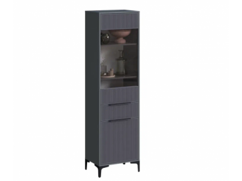 Пенал 550 мм со стеклом Кимберли графит (Handis) в Верхней Салде - verhnyaya-salda.mebel-e96.ru | фото