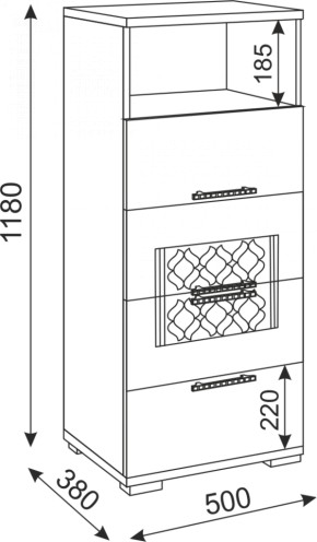 Комод малый Тиффани М10 (Риннер) в Верхней Салде - verhnyaya-salda.mebel-e96.ru