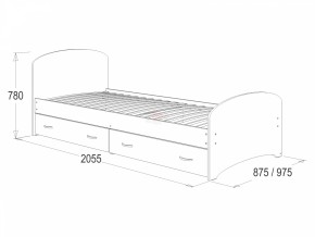 Кровать-6 одинарная с 2-мя ящиками (800*2000) в Верхней Салде - verhnyaya-salda.mebel-e96.ru