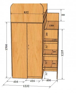 Кровать-чердак Аракс в Верхней Салде - verhnyaya-salda.mebel-e96.ru