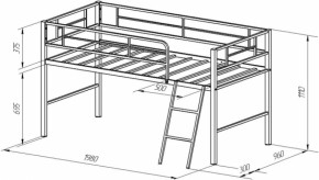 Кровать-чердак Севилья-Мини в Верхней Салде - verhnyaya-salda.mebel-e96.ru