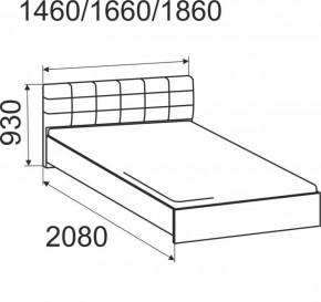 Кровать интерьерная Лита с латами 1400*2000 в Верхней Салде - verhnyaya-salda.mebel-e96.ru