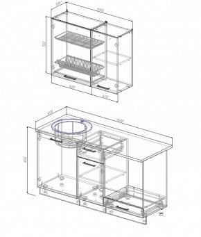 Кухонный гарнитур Антрацит 1600 в Верхней Салде - verhnyaya-salda.mebel-e96.ru