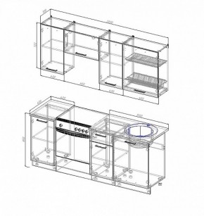 Кухонный гарнитур Антрацит 2000 в Верхней Салде - verhnyaya-salda.mebel-e96.ru