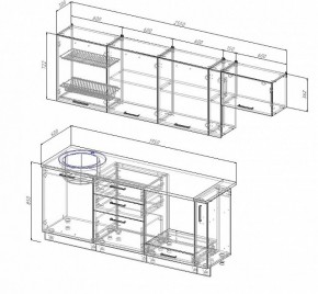 Кухонный гарнитур Антрацит 2550 в Верхней Салде - verhnyaya-salda.mebel-e96.ru