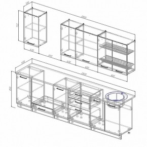 Кухонный гарнитур Антрацит 2800 в Верхней Салде - verhnyaya-salda.mebel-e96.ru