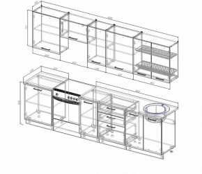 Кухонный гарнитур Антрацит 3000 в Верхней Салде - verhnyaya-salda.mebel-e96.ru