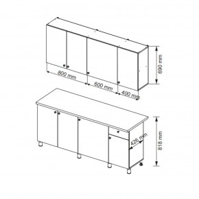 Кухонный гарнитур POINT 1800 мм (Гор) в Верхней Салде - verhnyaya-salda.mebel-e96.ru