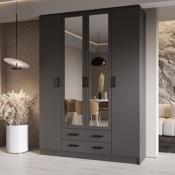 Шкаф Квадро 1600 мм Графит (Эра) в Верхней Салде - verhnyaya-salda.mebel-e96.ru