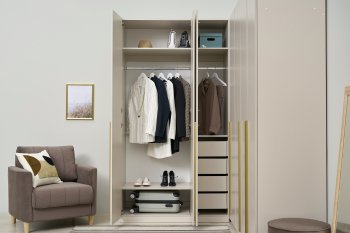 Гардеробная/шкаф 2200*1706 мм Ларго №3 Кашемир (Миф) в Верхней Салде - verhnyaya-salda.mebel-e96.ru