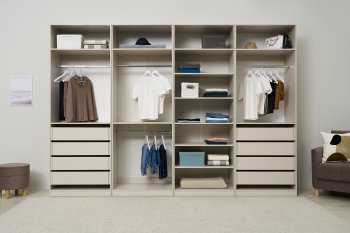 Гардеробная/шкаф 3200 мм Ларго №2 открытая Кашемир (Миф) в Верхней Салде - verhnyaya-salda.mebel-e96.ru