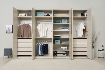 Гардеробная/шкаф 3200 мм Ларго №2 Кашемир (Миф) в Верхней Салде - verhnyaya-salda.mebel-e96.ru