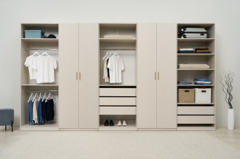 Гардеробная/шкаф 4000 мм Ларго №4 Кашемир (Миф) в Верхней Салде - verhnyaya-salda.mebel-e96.ru