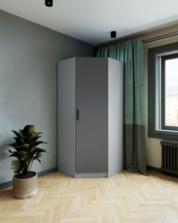 Шкаф угловой Ларс (угол скос), Серый камень/графит (Микон) в Верхней Салде - verhnyaya-salda.mebel-e96.ru