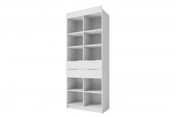 Стеллаж Лавис с ящиками СД 900.1/2 белый софт (ДСВ) в Верхней Салде - verhnyaya-salda.mebel-e96.ru