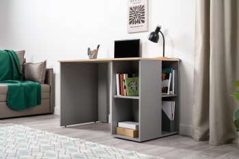 Стол письменный Лайт 12.163. серый (Моби) в Верхней Салде - verhnyaya-salda.mebel-e96.ru