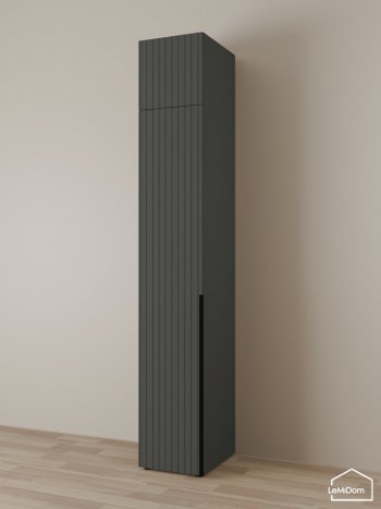 Шкаф с антресолью 400 мм Linnea MHR-1A-1 2450х400х510 (Графит-М 11.1.25) в Верхней Салде - verhnyaya-salda.mebel-e96.ru