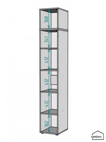 Шкаф с антресолью 400 мм Linnea MHR-1A-2 2450х400х510 (Графит-М 11.1.25) в Верхней Салде - verhnyaya-salda.mebel-e96.ru