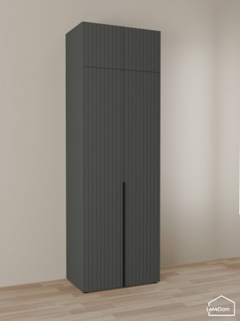 Шкаф с антресолью 800 мм Linnea MHR-2A-2 2450х800х510 (Графит-М 11.1.25) в Верхней Салде - verhnyaya-salda.mebel-e96.ru