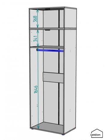 Шкаф с антресолью 800 мм Linnea MHR-2A-1 2450х800х510 (Графит-М 11.1.25) в Верхней Салде - verhnyaya-salda.mebel-e96.ru