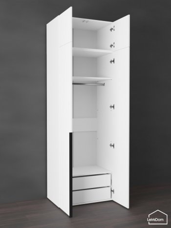 Шкаф с антресолью 800 мм Linnea MHR-2A-3 2450х800х510 (Белый-М 11.1.2) в Верхней Салде - verhnyaya-salda.mebel-e96.ru