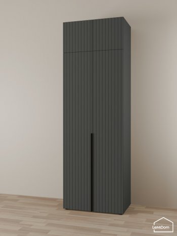 Шкаф с антресолью 800 мм Linnea MHR-2A-3 2450х800х510 (Графит-М 11.1.25) в Верхней Салде - verhnyaya-salda.mebel-e96.ru