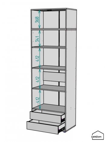 Шкаф с антресолью 800 мм Linnea MHR-2A-4 2450х800х510 (Графит-М 11.1.25) в Верхней Салде - verhnyaya-salda.mebel-e96.ru