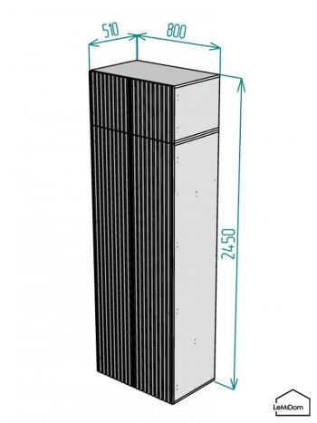 Шкаф с антресолью 800 мм Linnea MHR-2A-4 2450х800х510 (Белый-М 11.1.2) в Верхней Салде - verhnyaya-salda.mebel-e96.ru