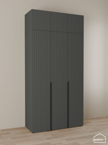 Шкаф с антресолью 1200 мм Linnea MHR-3A-1 2450х1200х510 (Графит-М 11.1.25) в Верхней Салде - verhnyaya-salda.mebel-e96.ru
