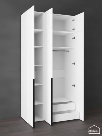 Шкаф с антресолью 1200 мм Linnea MHR-3A-2 2450х1200х510 (Белый-М 11.1.2) в Верхней Салде - verhnyaya-salda.mebel-e96.ru