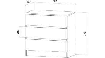 Комод 3 ящика Ленора вотан/Кашемир (Лин) в Верхней Салде - verhnyaya-salda.mebel-e96.ru