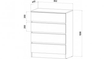 Комод 4 ящика Ленора вотан/Кашемир (Лин) в Верхней Салде - verhnyaya-salda.mebel-e96.ru