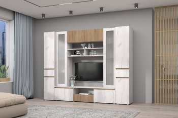 Стенка Лиана комп.3 крафт (Зарон) в Верхней Салде - verhnyaya-salda.mebel-e96.ru