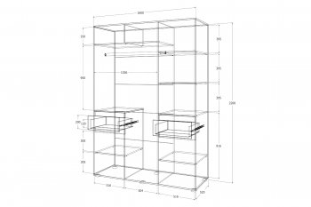 Шкаф 1600 мм Лиана золотой (Зарон) в Верхней Салде - verhnyaya-salda.mebel-e96.ru