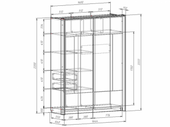 Шкаф-купе 1600 мм Либерти (Росток) в Верхней Салде - verhnyaya-salda.mebel-e96.ru