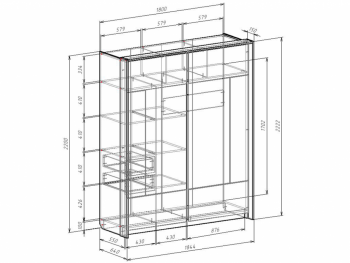 Шкаф-купе 1800 мм Либерти (Росток) в Верхней Салде - verhnyaya-salda.mebel-e96.ru