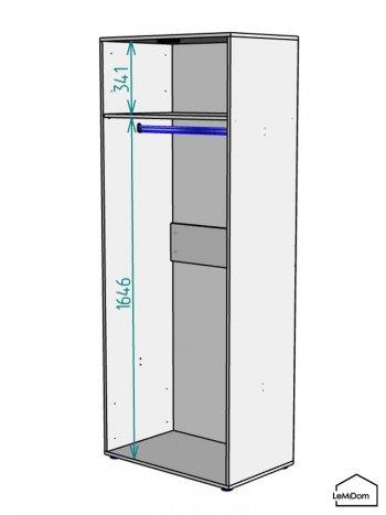 Шкаф Linnea MHR-2 2050х800х510 (Белый-М 11.1.1) в Верхней Салде - verhnyaya-salda.mebel-e96.ru