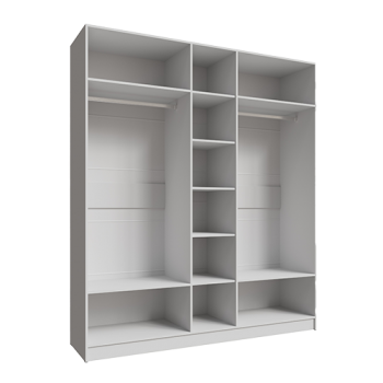 Шкаф Мадрид 2000 мм с зеркалом, белый (Текс) в Верхней Салде - verhnyaya-salda.mebel-e96.ru
