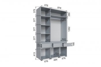 Шкаф 1500 мм Мерида серый камень/графит (Микон) в Верхней Салде - verhnyaya-salda.mebel-e96.ru