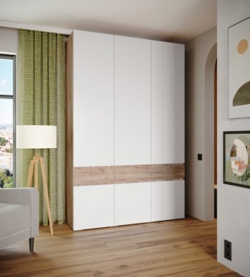 Шкаф 1500 мм Мерида крафт табачный/белый (Микон) в Верхней Салде - verhnyaya-salda.mebel-e96.ru