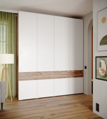 Шкаф 2000 мм Мерида крафт табачный/белый (Микон) в Верхней Салде - verhnyaya-salda.mebel-e96.ru