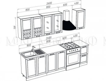 Кухонный гарнитур Милано 2000 мм орех (Миф) в Верхней Салде - verhnyaya-salda.mebel-e96.ru